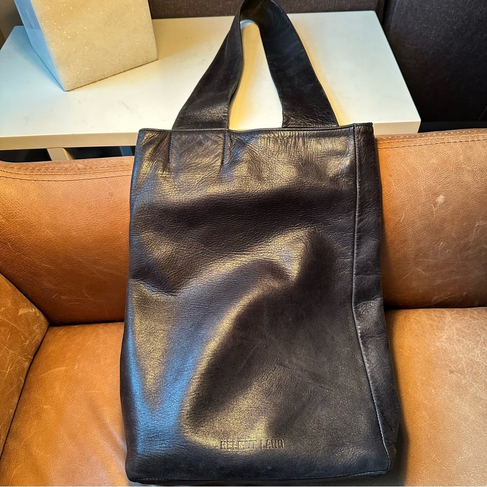 Vintage Helmut Lang Archive black leather asymmetrical one strap bag - Picture 5 of 11